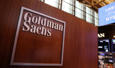 Un logo Goldman Sachs à la Bourse de New York