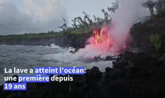 La Réunion: la lave du Piton de la Fournaise atteint l'océan
