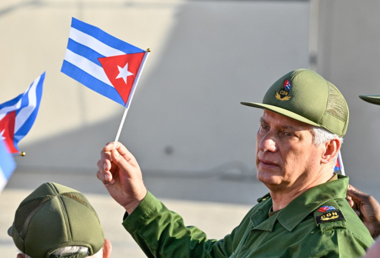 Le président Miguel Diaz-Canel, à la Havane, le 22 mai 2026 ( AFP / ADALBERTO ROQUE )