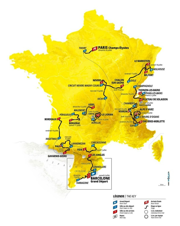 Le parcours du Tour de France 2026 tel que dévoilé le 23 octobre 2025 à Paris ( ASO / Handout )