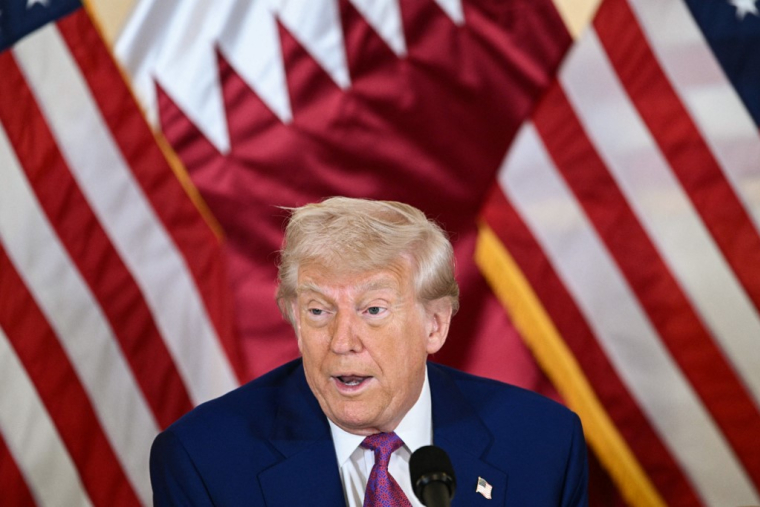 Donald Trump à Doha, au Qatar, le 15 mai 2025. ( AFP / BRENDAN SMIALOWSKI )