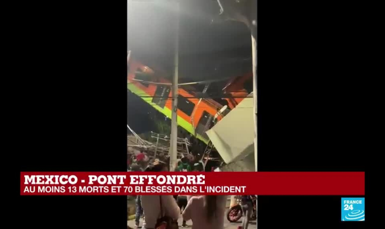 Effondrement d'un pont à Mexico : les secours à pied d'oeuvre