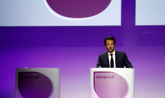 Yannick Bollore, Président du Conseil de surveillance du groupe de médias Vivendi, assiste à l'assemblée générale des actionnaires de la société à Paris
