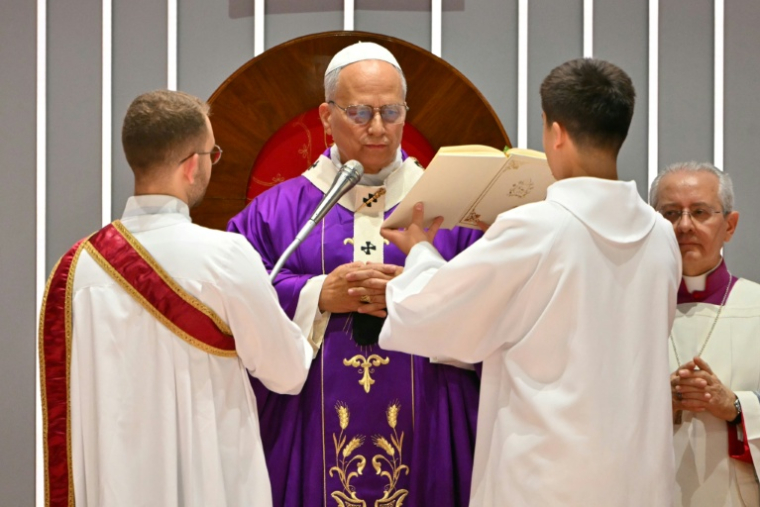 Le pape Léon XIV préside une messe à la Volkswagen Arena d'Istanbul, le 29 novembre 2025 en Turquie ( AFP / Andreas SOLARO )