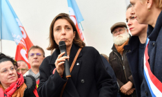 Sophie Binet, à Vannes, le 8 novembre 2024 ( AFP / JEAN-FRANCOIS MONIER )