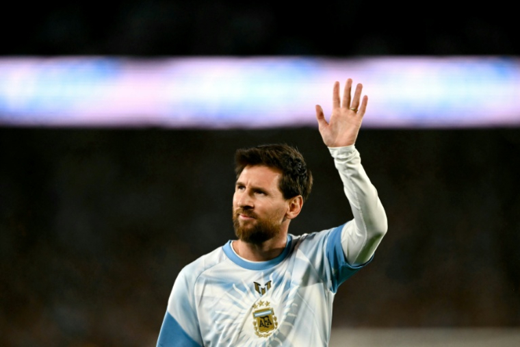 Lionel Messi lors de son dernier match avec l'Argentine le 6 octobre 2026 au stade Monumental de Buenos Aires ( AFP / Luis ROBAYO )