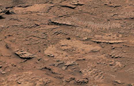 Traces laissées par les vagues d'un ancien lac sur Mars, photographiées par le rover de la Nasa Curiosity le 8 février 2023  ( NASA/JPL-Caltech/MSSS / Handout )