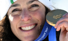 Ski alpin - Cérémonie de victoire du slalom géant féminin