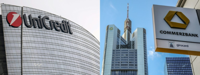 Direction, salariés et actionnaires de Commerzbank ont affiché leur opposition face aux ambitions de rachat de l'italienne UniCredit ( AFP / MARCO BERTORELLO )