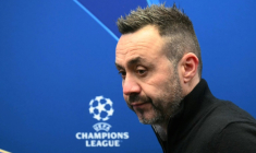 Roberto De Zerbi, alors entraîneur de l'OM, en conférence de presse avant un match de Ligue des champions contre Bruges, le 28 janvier 2026 ( AFP / NICOLAS TUCAT )