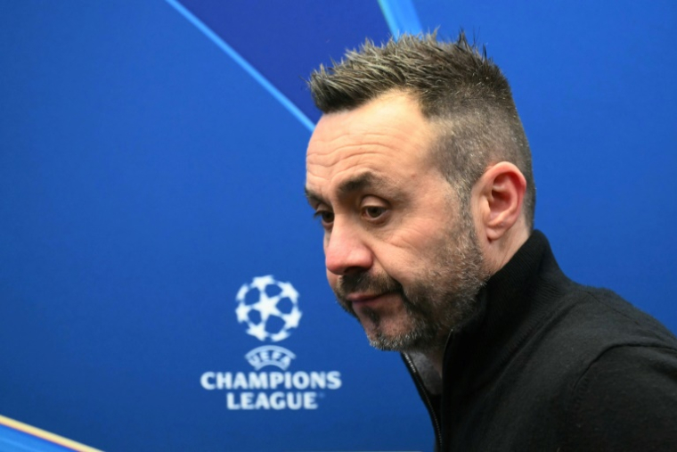 L'entraîneur de l'OM Roberto De Zerbi après l'élimination de son équipe de la Ligue des champions, le 28 janvier 2026 ( AFP / NICOLAS TUCAT )