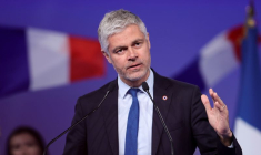 Le président Les Républicains (LR) de la région Auvergne-Rhône-Alpes, Laurent Wauquiez, s'exprime lors d'un meeting à Paris