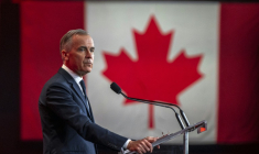 Le Premier ministre canadien Mark Carney, le 11 avril 2026 à Montreal ( AFP / ANDREJ IVANOV )