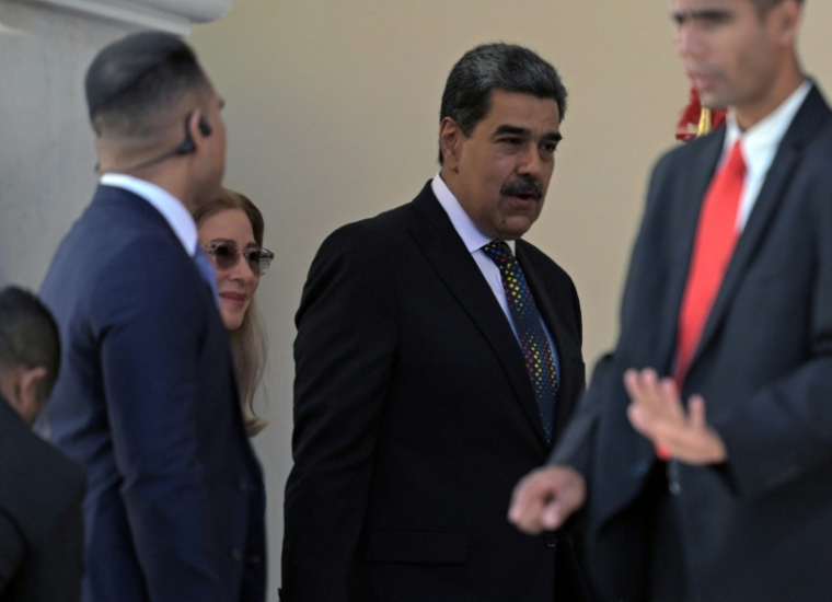 Le président vénézuélien Nicolas Maduro arrive à l'Assemblée nationale à Caracas le 10 janvier 2025 pour être investi pour un troisième mandat.  ( AFP / JUAN BARRETO )