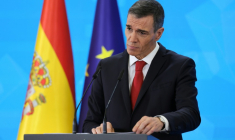 Le Premier ministre espagnol Pedro Sanchez lors de la présentation du bilan de l'action de son gouvernement en 2025, Madrid, le 15 décembre 2025 ( AFP / Thomas COEX )