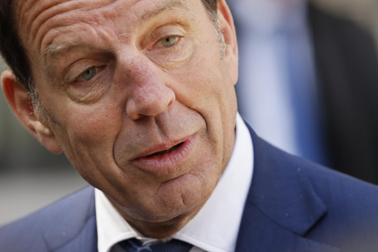 Geoffroy Roux de Bezieux, le 18 avril 2023, à Paris ( AFP / LUDOVIC MARIN )