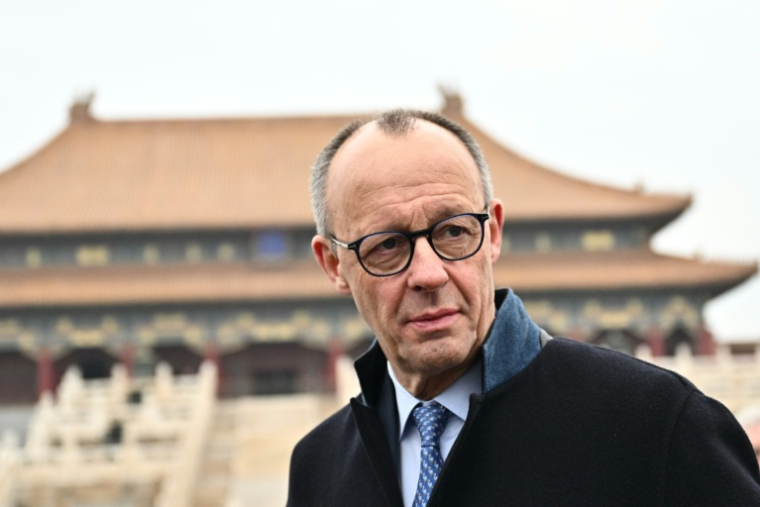 Le chancelier allemand Friedrich Merz visite la Cité interdite à Pékin, le 26 février 2026 ( AFP / Pedro Pardo )