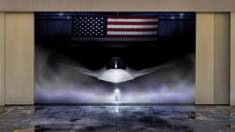 Le d&eacute;voilement du F-47. (cr&eacute;dits : USAF)
