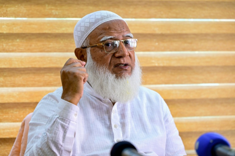 Shafiqur Rahman, leader du parti islamiste Jamaat-e-Islami, le 6 octobre 2024, à Dhaka, au Bangladesh ( AFP / Munir Uz Zaman )