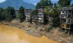 La ville de Gampola, au Sri Lanka, le 4 décembre 2025 après le passage du cyclone Ditwah ( AFP / Ishara S. KODIKARA )