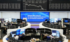 Le graphique de l'indice allemand des prix des actions DAX photographié à la bourse de Francfort