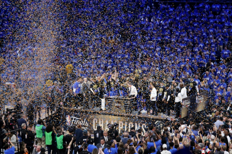Le Thunder d'Oklahoma City célèbre son premier titre NBA, le 22 juin 2025 sur son parquet ( GETTY IMAGES NORTH AMERICA / Justin Ford )