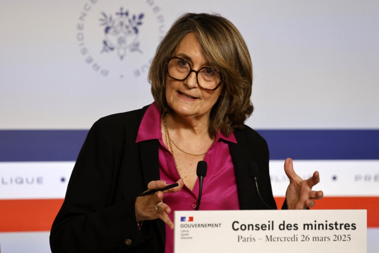 Sophie Primas à Paris, le 26 mars 2025. ( AFP / LUDOVIC MARIN )