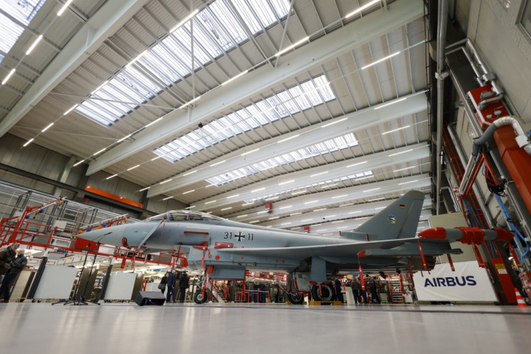Un Eurofighter à Manching, en Allemagne, le 19 janvier 2024. ( AFP / MICHAELA STACHE )