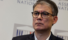 Olivier Faure à Paris, le 14 avril 2023. ( AFP / LUDOVIC MARIN )