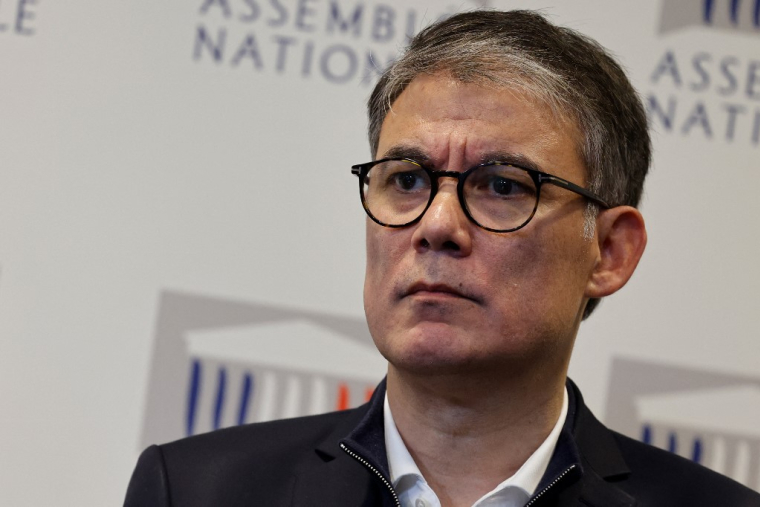 Olivier Faure à Paris, le 14 avril 2023. ( AFP / LUDOVIC MARIN )