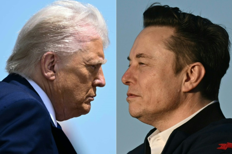 Anciens alliés, le président américain Donald Trump et l'entrepreneur multimilliardaire Elon Musk ne semblent pas près de se rabibocher ( AFP / Brendan SMIALOWSKI )