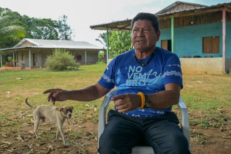 Wagner Karipuna, chef du village autochtone de Manga, au Brésil, le 5 septembre 2026 ( AFP / Nelson ALMEIDA )