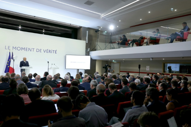 Le Premier ministre François Bayrou dévoile les grandes lignes du budget 2026 de la France, à Paris le 15 juillet 2025 ( AFP / Thomas SAMSON )