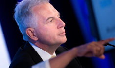 Alfred Kammer, le 14 octobre 2022, à Washington ( AFP / BRENDAN SMIALOWSKI )