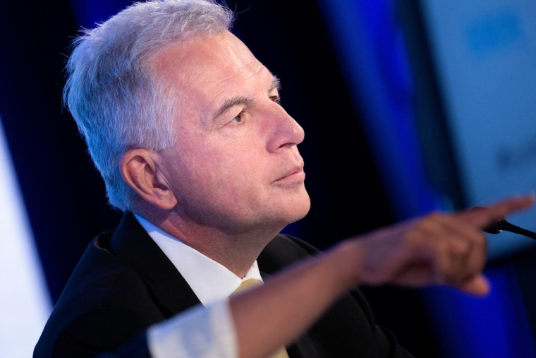 Alfred Kammer, le 14 octobre 2022, à Washington ( AFP / BRENDAN SMIALOWSKI )