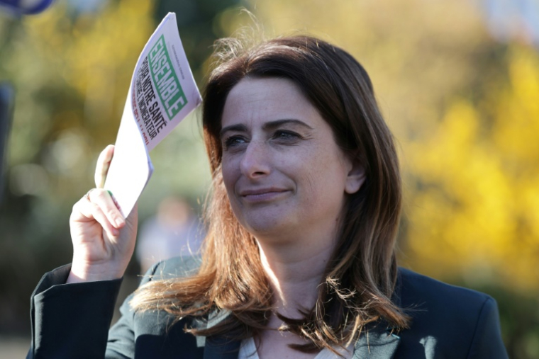 Marine Tondelier le 17 mars 2026, à Vitry-sur-Seine dans le Val-de-Marne ( AFP / Ludovic MARIN )