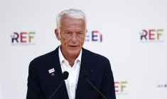 Le président du Medef Patrick Martin,lors de l'événement annuel de l'organisation patronale la REF, le 28 août 2025 à Paris ( POOL / Thibaud MORITZ )