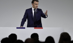 Emmanuel Macron à Paris, le 12 juin 2024. ( AFP / STEPHANE DE SAKUTIN )