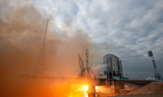 Le lanceur de fusée transportant l'atterrisseur lunaire Luna-25 décolle au cosmodrome de Vostochny, Russie