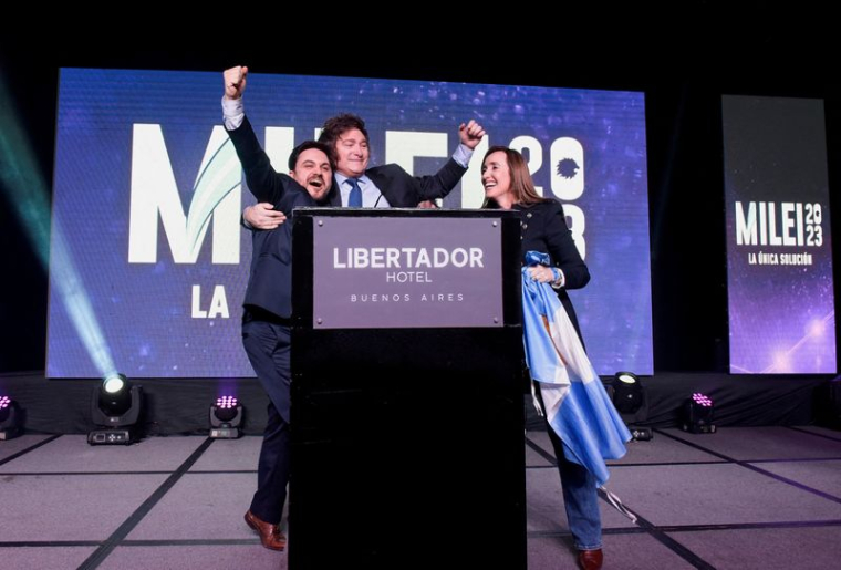 Le candidat argentin à la présidence de l'alliance La Libertad Avanza, Javier Milei à Buenos Aires, en Argentine