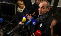 Le secrétaire général CFDT, Laurent Berger, avant une manifestation contre le plan de réforme des retraites du gouvernement, à Paris