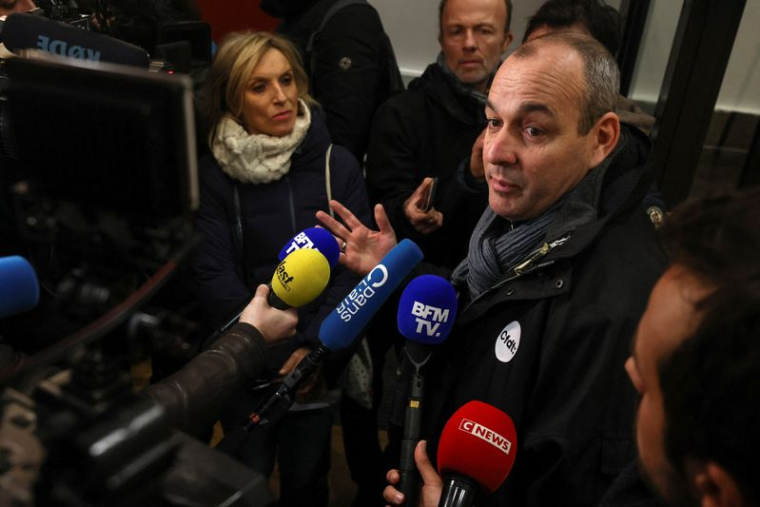 Le secrétaire général CFDT, Laurent Berger, avant une manifestation contre le plan de réforme des retraites du gouvernement, à Paris