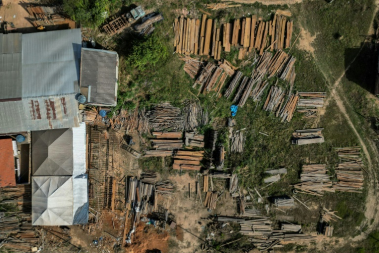 Vue aérienne d'une exploitation forestière à Sao Felix do Xingu, en Amazonie brésilienne, le 21 juin 2025 ( AFP / Nelson ALMEIDA )