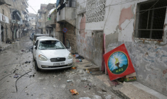 Une rue du quartier à majorité kurde de Cheikh Maqsoud à Alep, en Syrie, après les combats, le 11 janvier 2026 ( AFP / Bakr ALkasem )