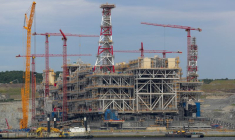 Une structure de la coentreprise Arctic LNG 2 est en construction, dans la région de Mourmansk