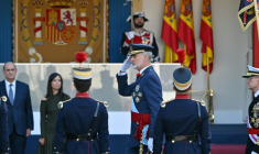 Le roi d'Espagne, Felipe VI, le jour de la fête nationale espagnole, le 12 octobre 2026 à Madrid ( AFP / JAVIER SORIANO )