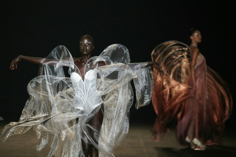 Le défilé haute couture automne-hiver 2025-2026 d'Iris Van Herpen à Paris, le 7 juillet 2025 ( AFP / Thomas SAMSON )