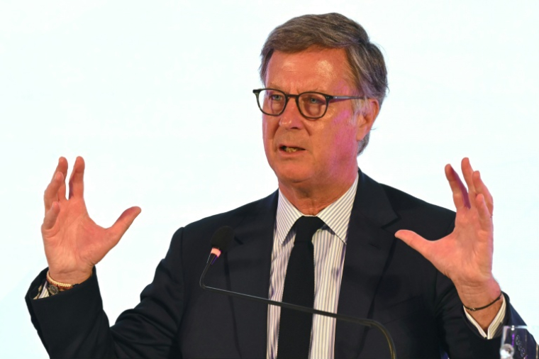 Sébastien Bazin, président du groupe Accor, à Bombay en Inde le 9 avril 2025 ( AFP / Indranil Mukherjee )