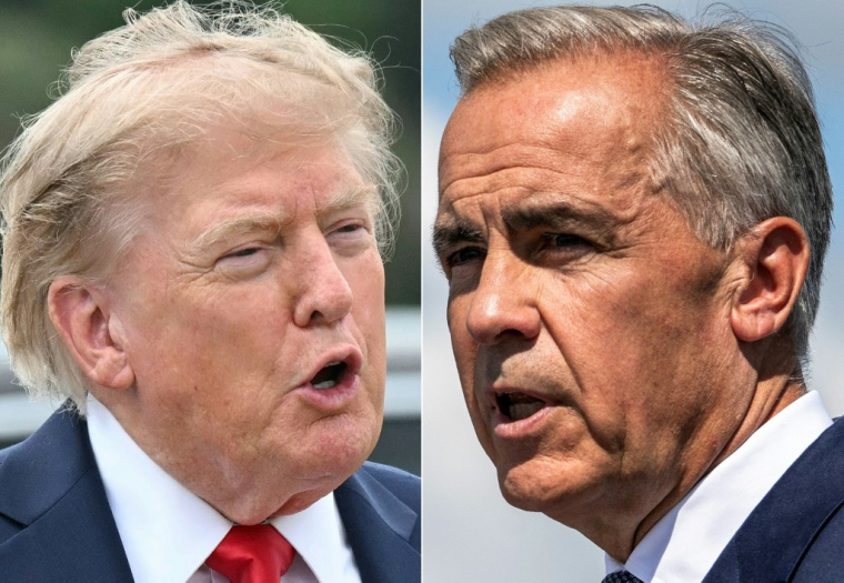 Donald Trump et Mark Carney. ( AFP / SAUL LOEB )