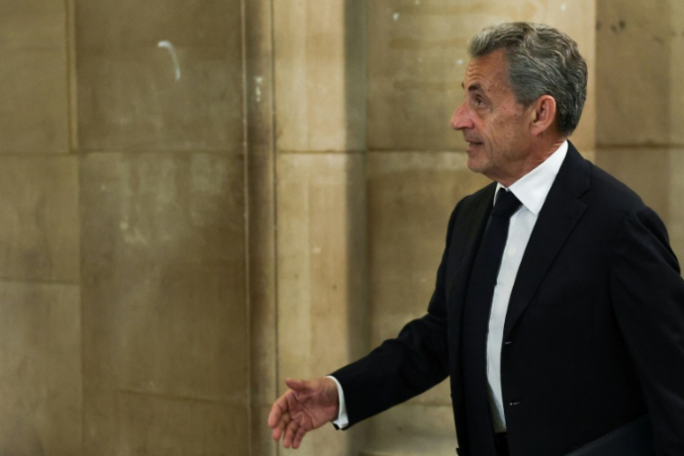 L'ex-président français Nicolas Sarkozy, le 4 mai 2026 au Palais de justice de Paris ( AFP / Anne-Christine POUJOULAT )